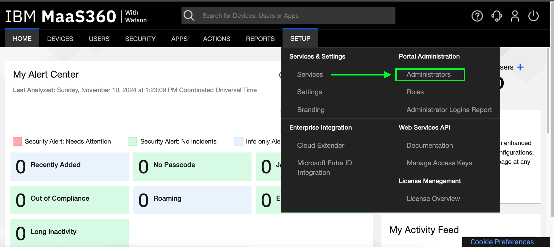 Admin permissions