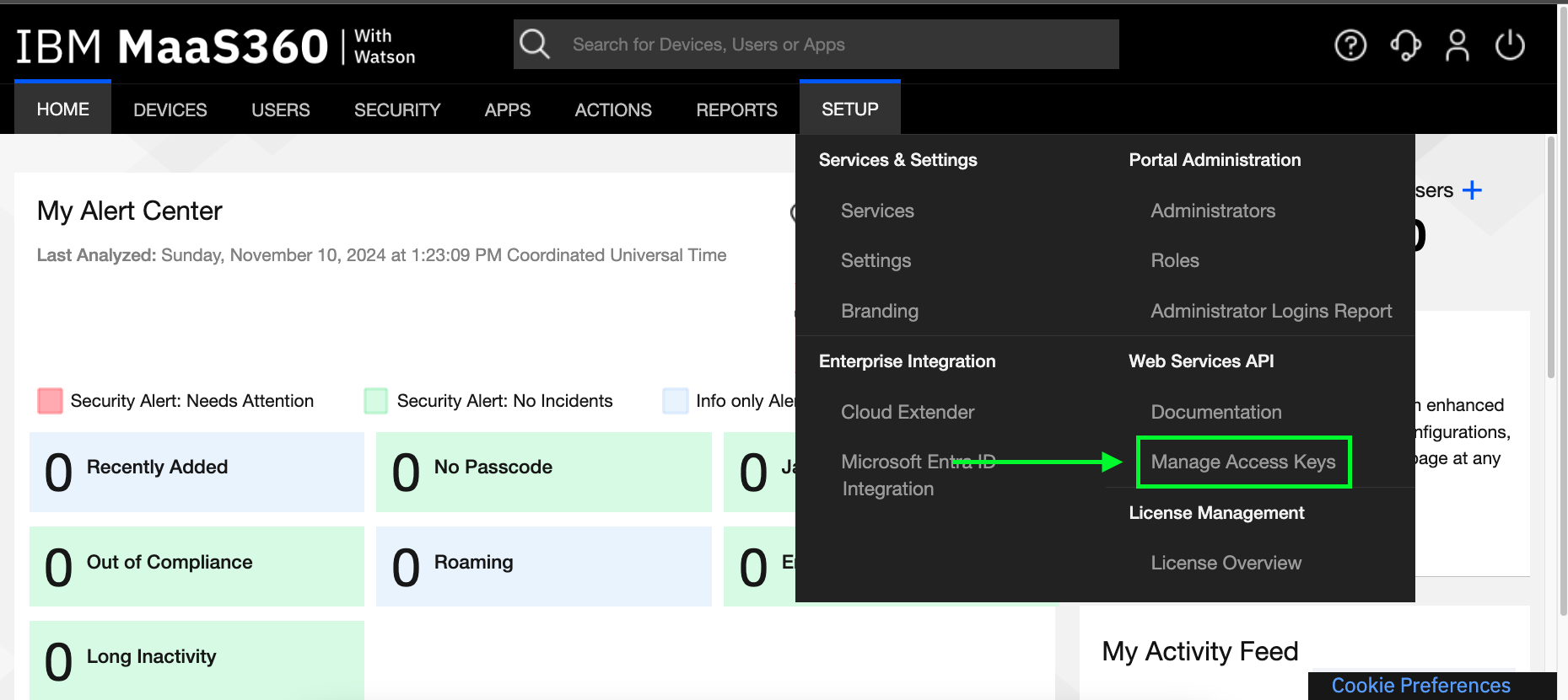 Generate access key